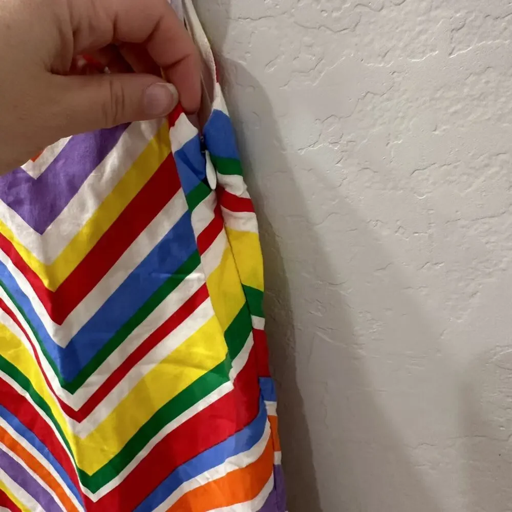 Little Bird by Jools Oliver Retro Rainbow Stripe Collar Dress - Picture 7 of 8